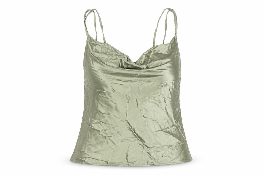 Front view of George Women's Green Satin Camisole Tank Top, size 12