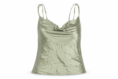 Front view of George Women's Green Satin Camisole Tank Top, size 12