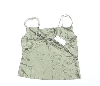 George Women's Green Satin Camisole Tank Top Size 12