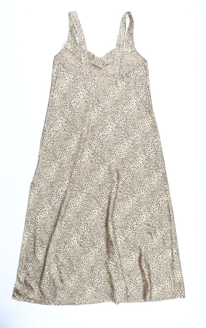 Marks and Spencer Women Beige Slip Dress Size 12 Long