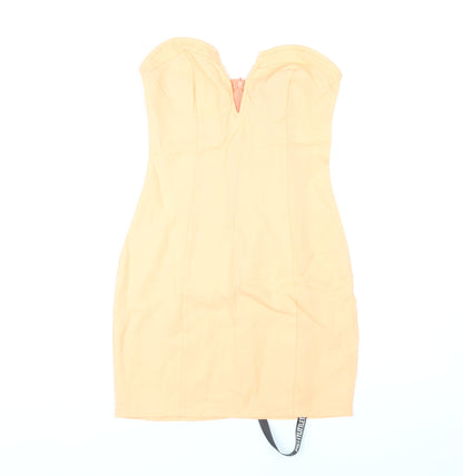 PrettyLittleThing Women's Orange Bodycon Dress, Size 6