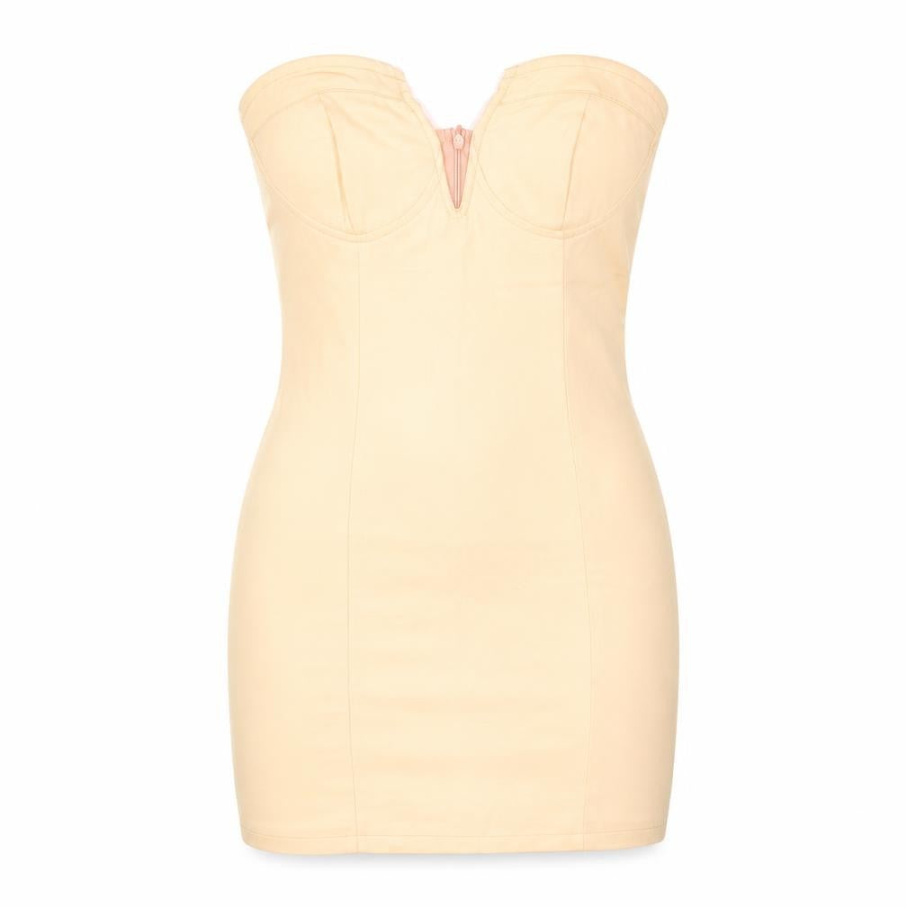 Front view of PRETTYLITTLETHING Women's Orange Bodycon Dress, size 6