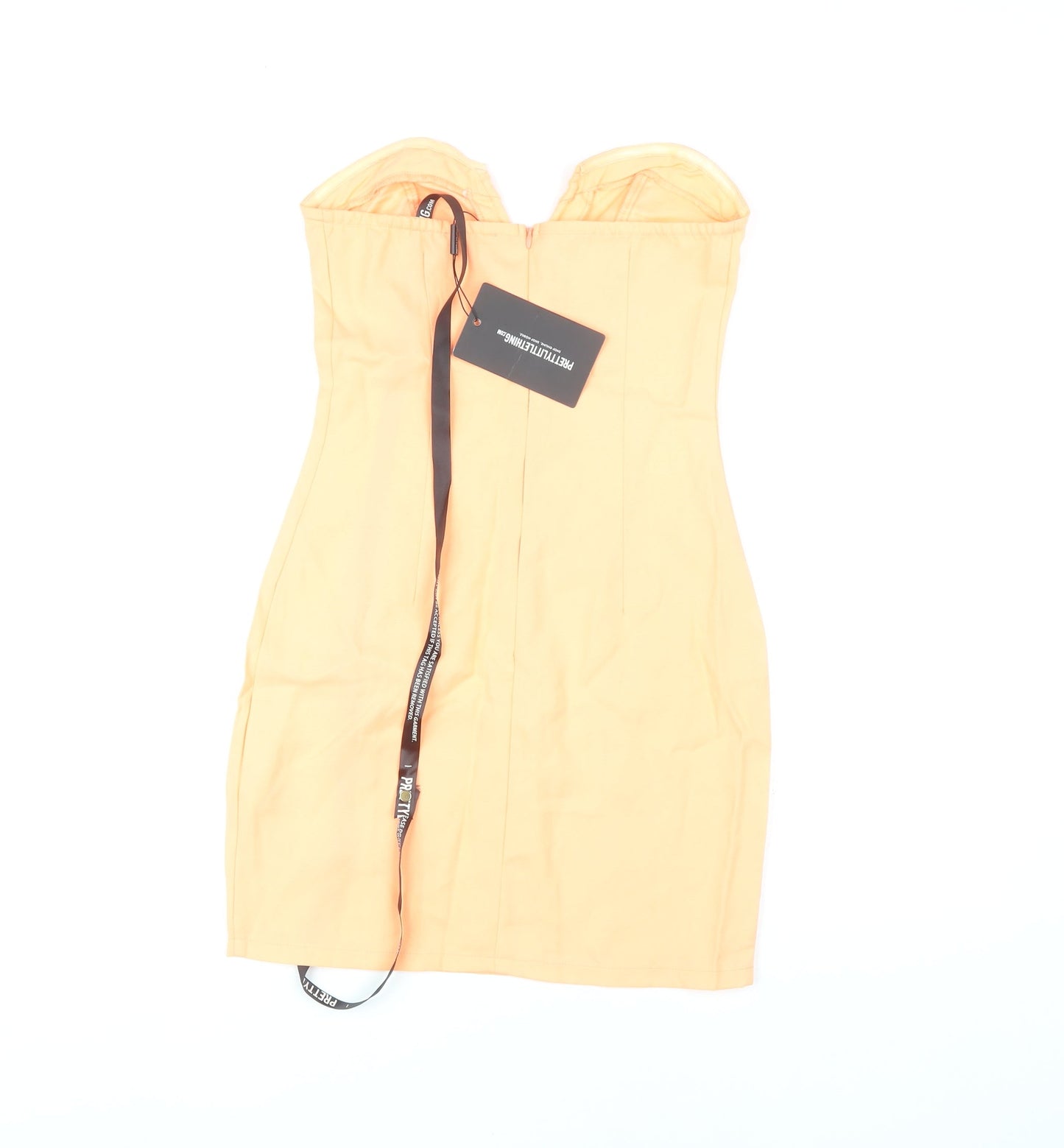 PrettyLittleThing Women's Orange Bodycon Dress, Size 6
