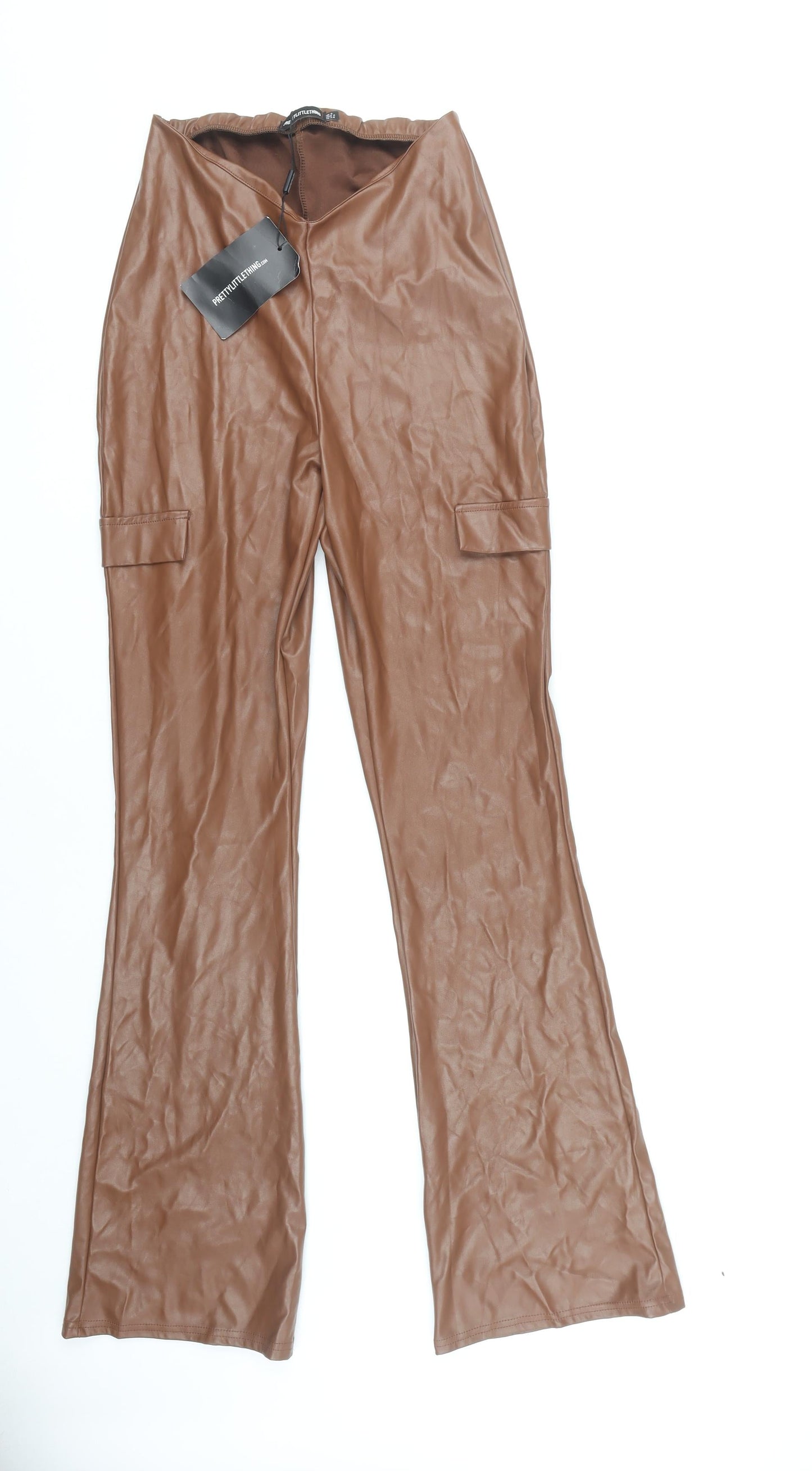 Womens UK Size 6 PRETTYLITTLETHING Regular Fit  Brown Trousers