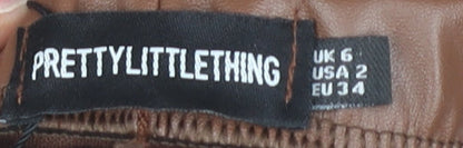 Womens UK Size 6 PRETTYLITTLETHING Regular Fit  Brown Trousers