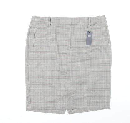 Marks and Spencer Grey Checked Pencil Skirt Size 22