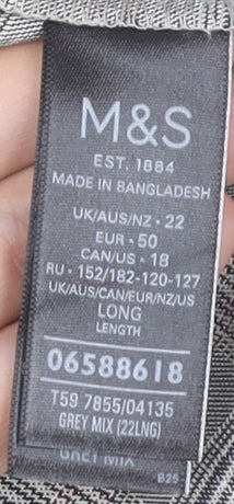 Marks and Spencer Grey Checked Pencil Skirt Size 22