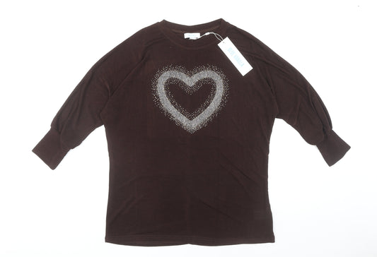 Blue Vanilla Women's Brown Rhinestone Top M/L