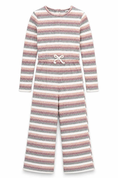 Tu Girls Multicoloured Striped Jumpsuit - 9 Years