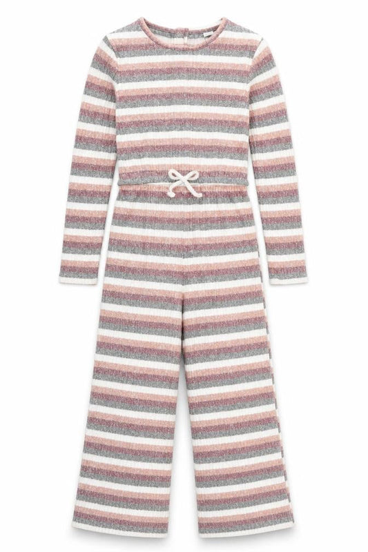 Tu Girls Multicoloured Striped Jumpsuit - 9 Years