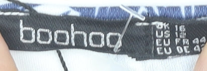 Boohoo Women's Blue Floral Bodycon Midi Dress Size 16