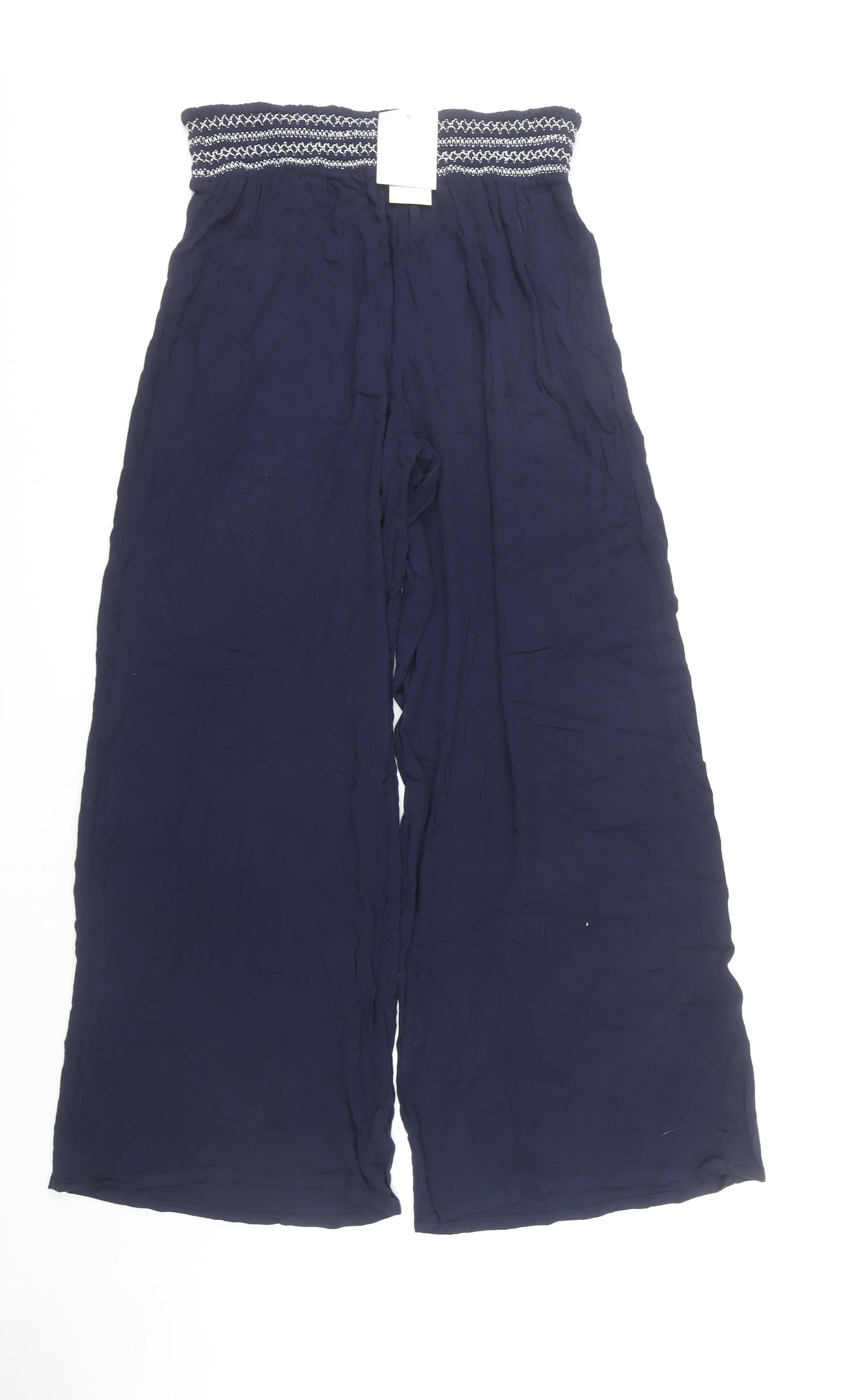 F&F Women's Blue Wide-Leg Trousers Size 14