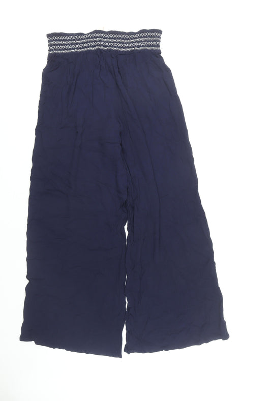 F&F Women's Blue Wide-Leg Trousers Size 14