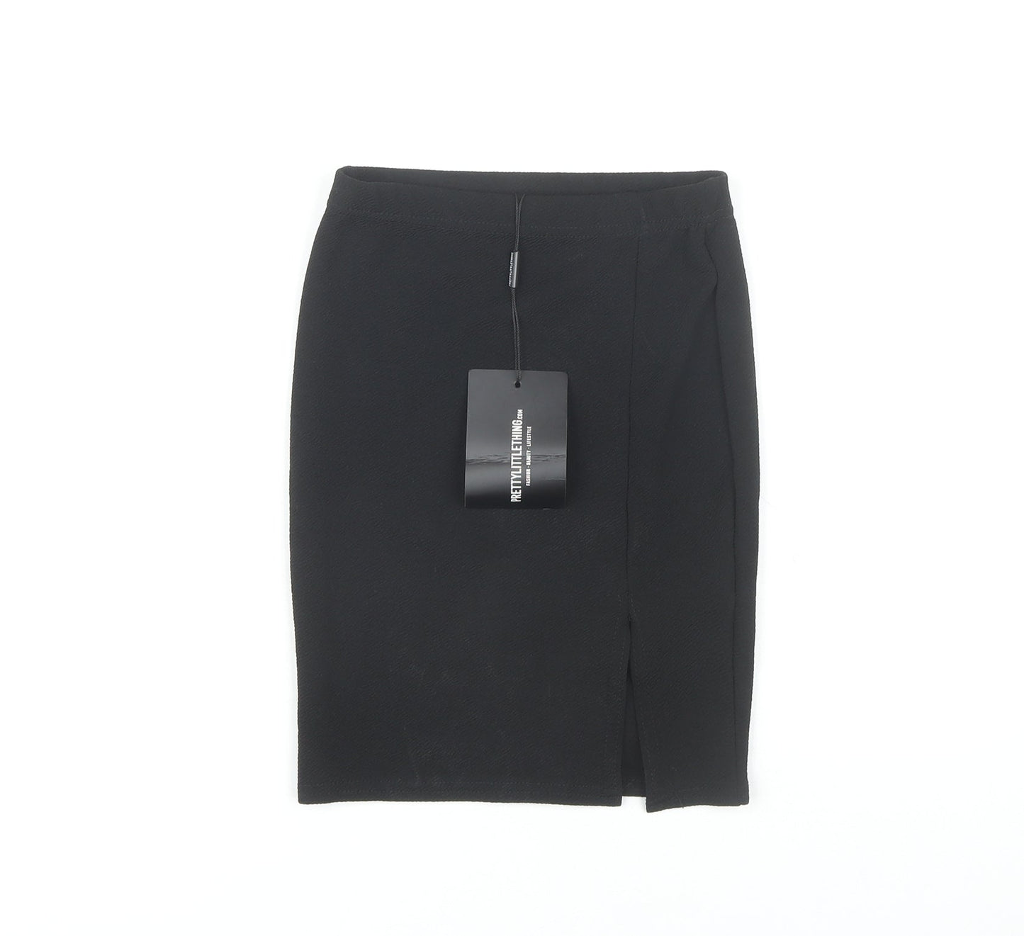 PrettyLittleThing Black Pencil Skirt UK Size 4
