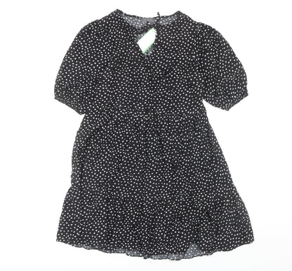 Papaya Women's Black Polka Dot A-Line Dress Size 10