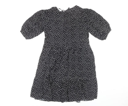 Papaya Women's Black Polka Dot A-Line Dress Size 10