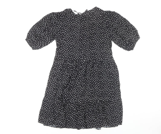 Papaya Women's Black Polka Dot A-Line Dress Size 10