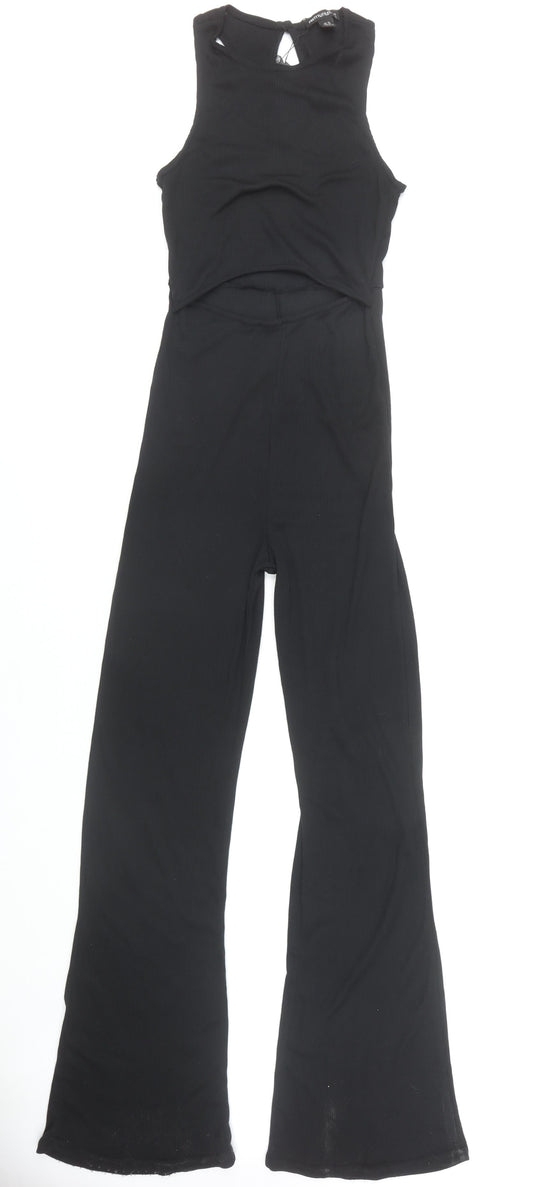 PrettyLittleThing Women's Black Jumpsuit Flared Sleeveless Size 10