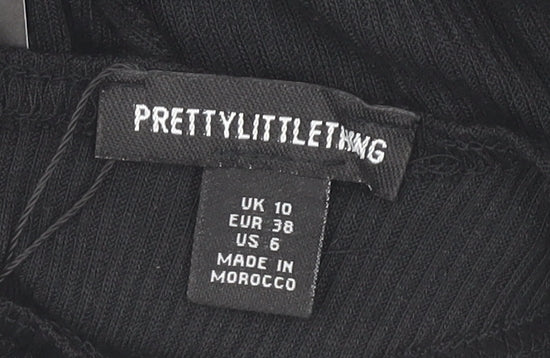 PrettyLittleThing Women's Black Jumpsuit Flared Sleeveless Size 10