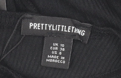 PrettyLittleThing Women's Black Jumpsuit Flared Sleeveless Size 10
