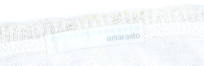 Amaranto Women's Beige Paisley Cardigan Size 14