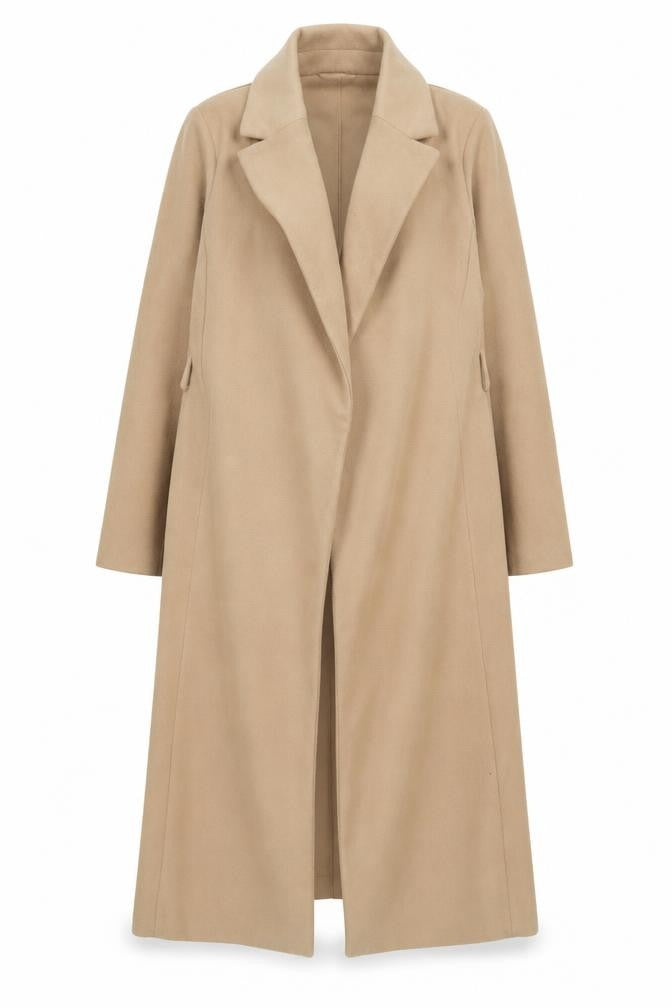 New Look Women's Beige Long Overcoat, Size 12