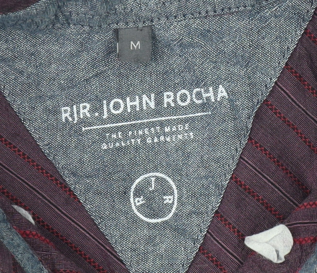 RJR John Rocha Men's Purple Striped Shirt - M