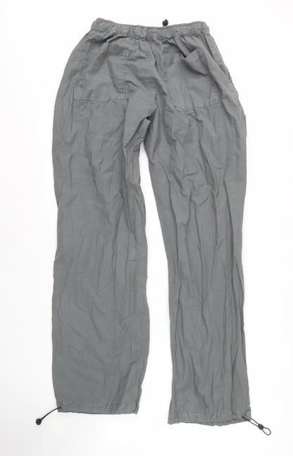 Womens UK Size 8 Zara Relaxed Fit Cargo Grey Trousers