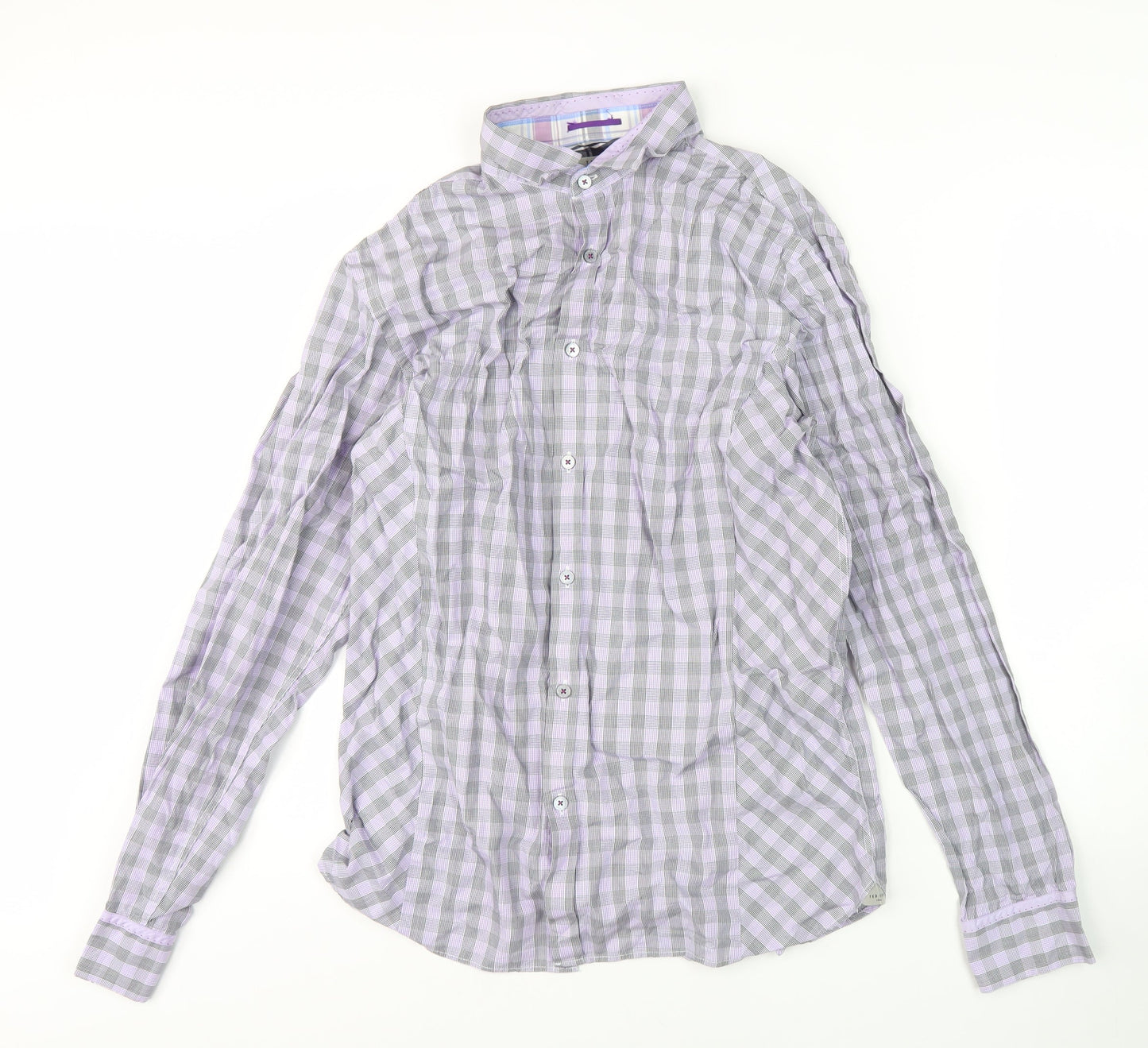 Ted Baker Men's Purple Check Shirt Size M