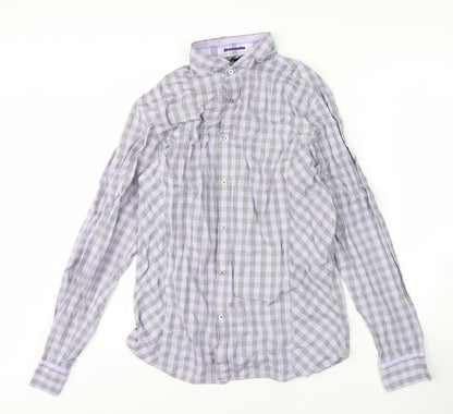 Ted Baker Men's Purple Check Shirt Size M
