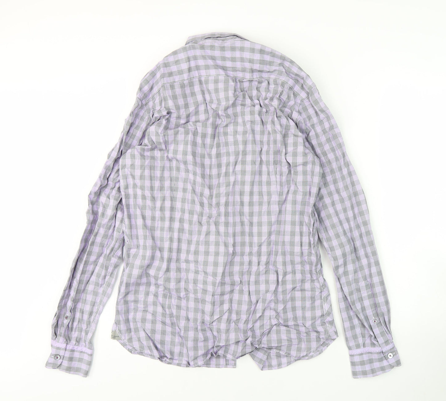 Ted Baker Men's Purple Check Shirt Size M