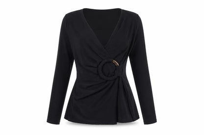 Womens UK Size 4 Lipsy Black Wrap Blouse