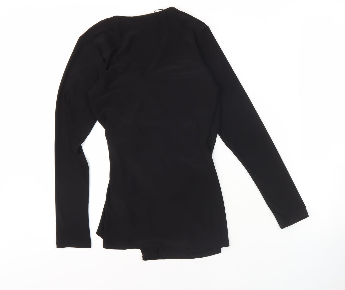 Womens UK Size 4 Lipsy Black Wrap Blouse