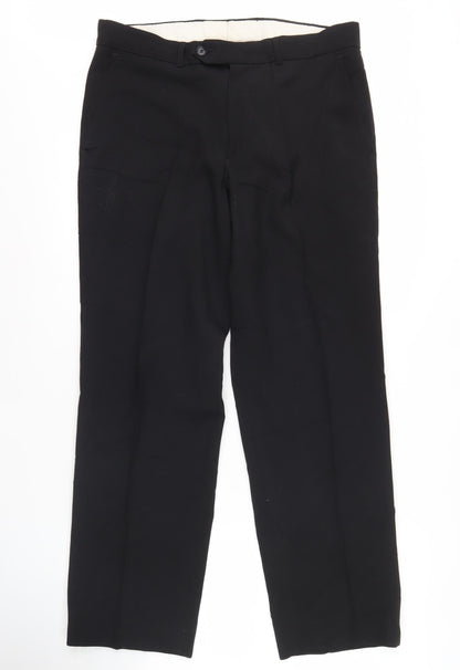 Moss Men's Black Dress Pants 34 Short Formal