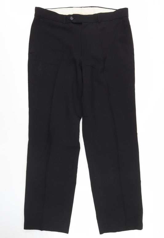 Moss Men's Black Dress Pants 34 Short Formal