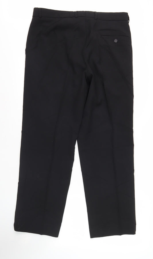Moss Men's Black Dress Pants 34 Short Formal