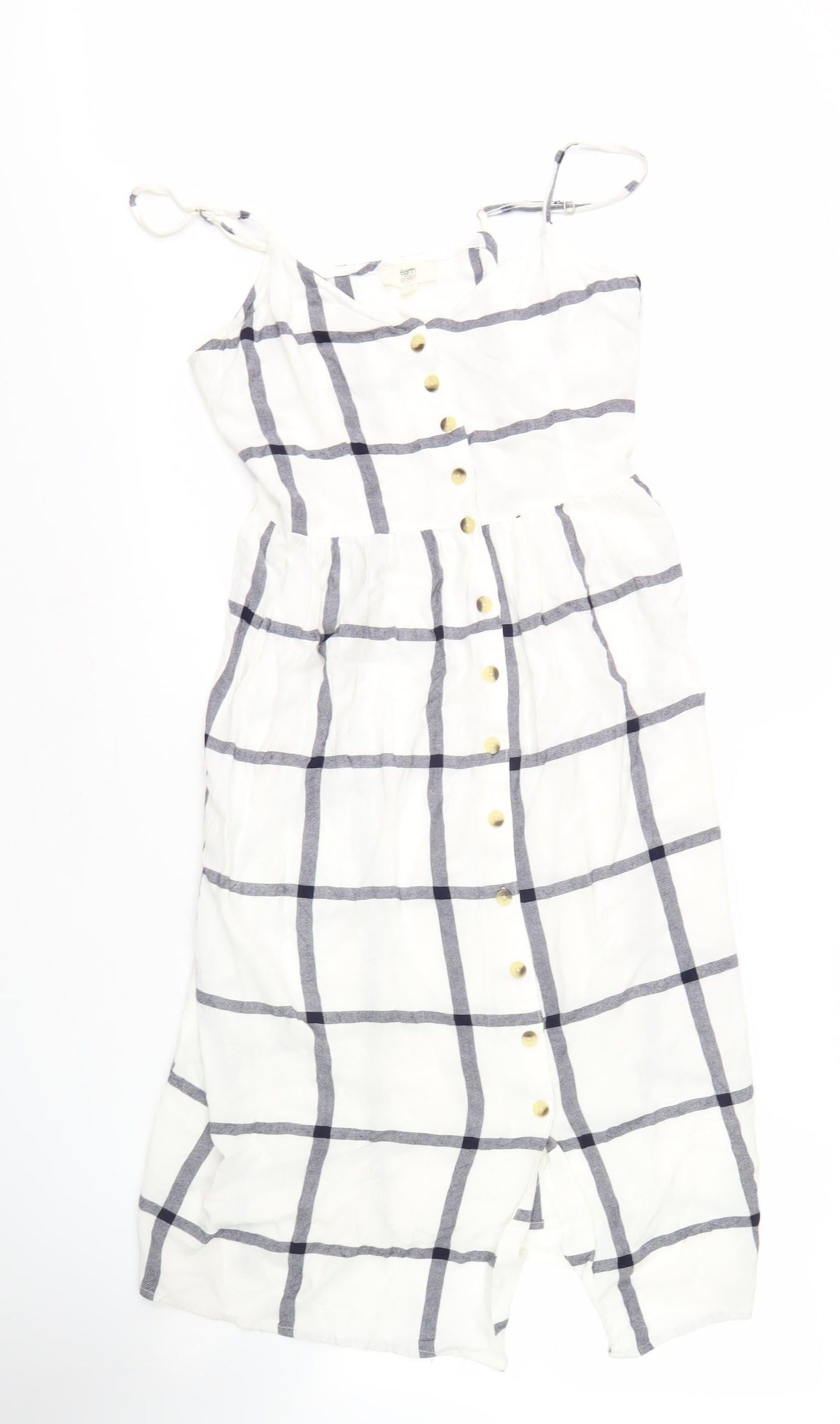 Earth Angel Women’s White Check Shift Dress M
