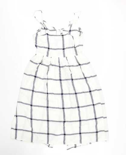 Earth Angel Women’s White Check Shift Dress M