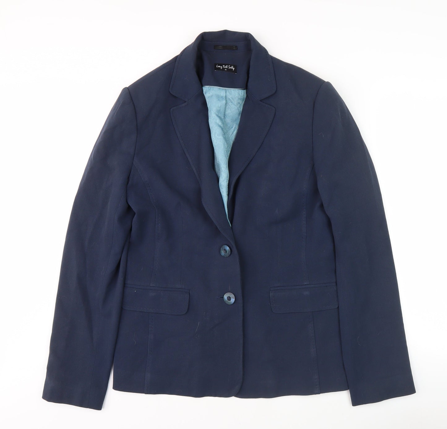 Long Tall Sally Women's Blue Blazer, Size 14 Tall