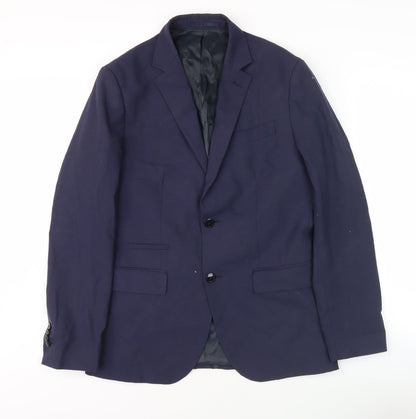MNG Men's Blue Blazer, Size UK 38 Regular Fit, Formal