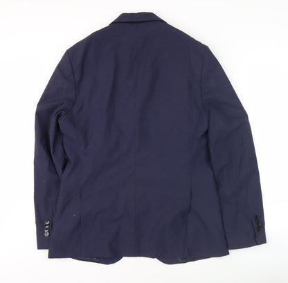 MNG Men's Blue Blazer, Size UK 38 Regular Fit, Formal