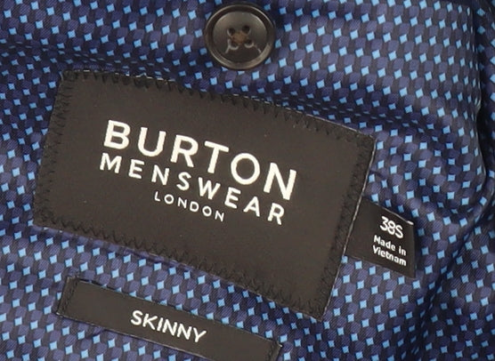 Mens UK Size 38 Burton Regular Blue Suit Jacket