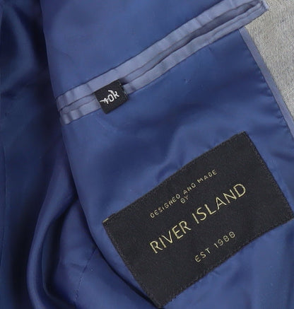 River Island Men's Grey Blazer Jacket, Size M