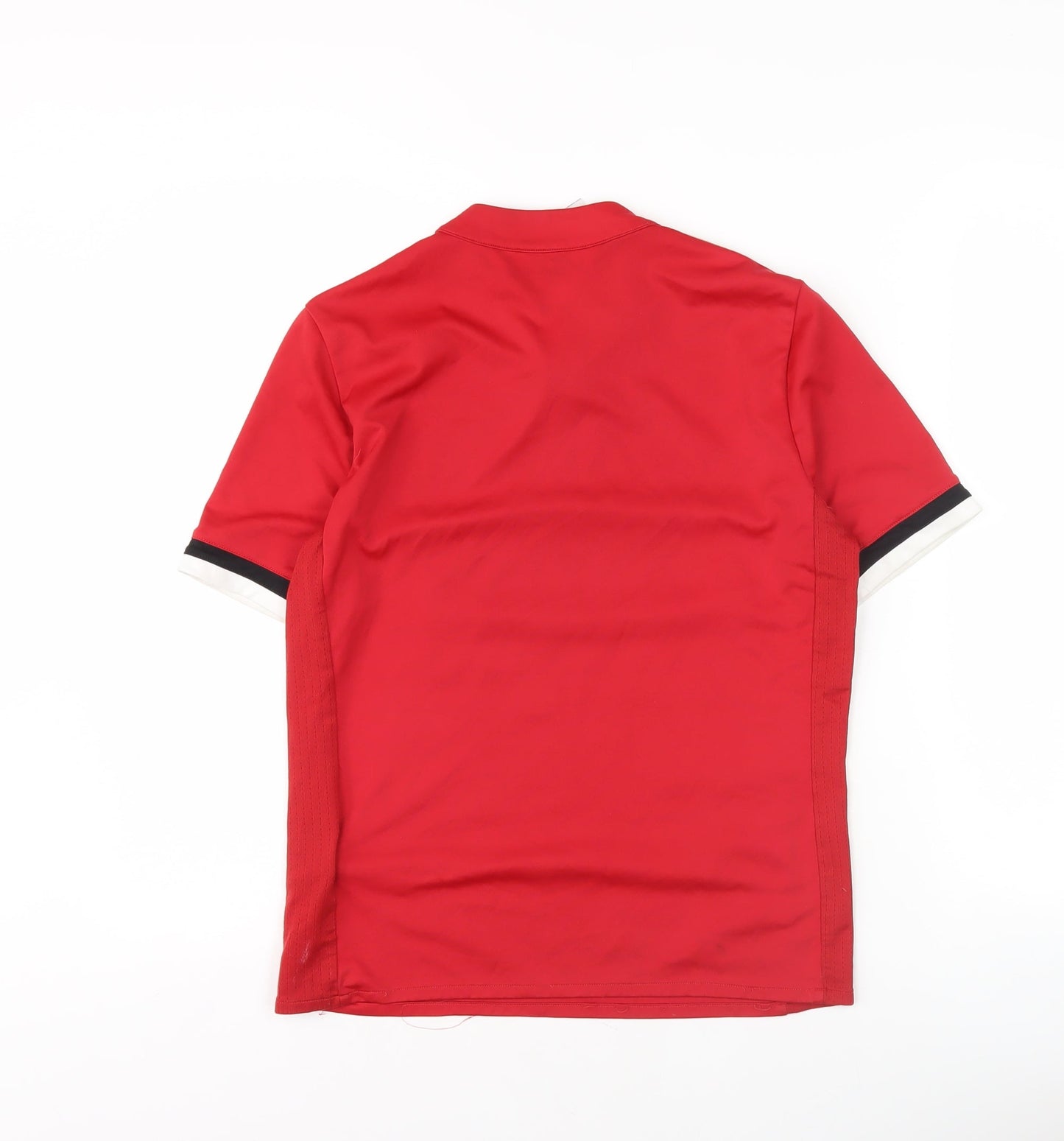 Adidas Boys Red Manchester United Polo Jersey L
