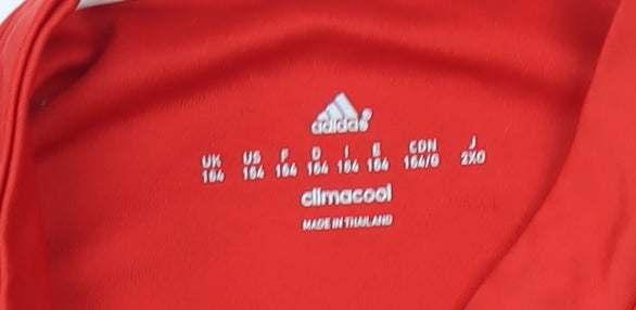 Adidas Boys Red Football Jersey Size 164