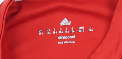 Adidas Boys Red Football Jersey Size 164