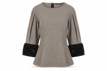 Front view of Zara Woman Women's Multicoloured Blouse 3/4 Sleeve M