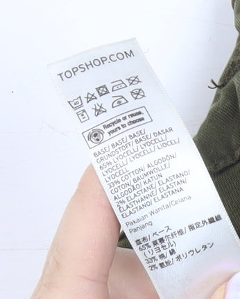 Topshop Petite Green Paperbag Trousers 2XS Women