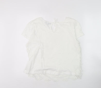 Womens UK Size 14 Soon White Basic Blouse