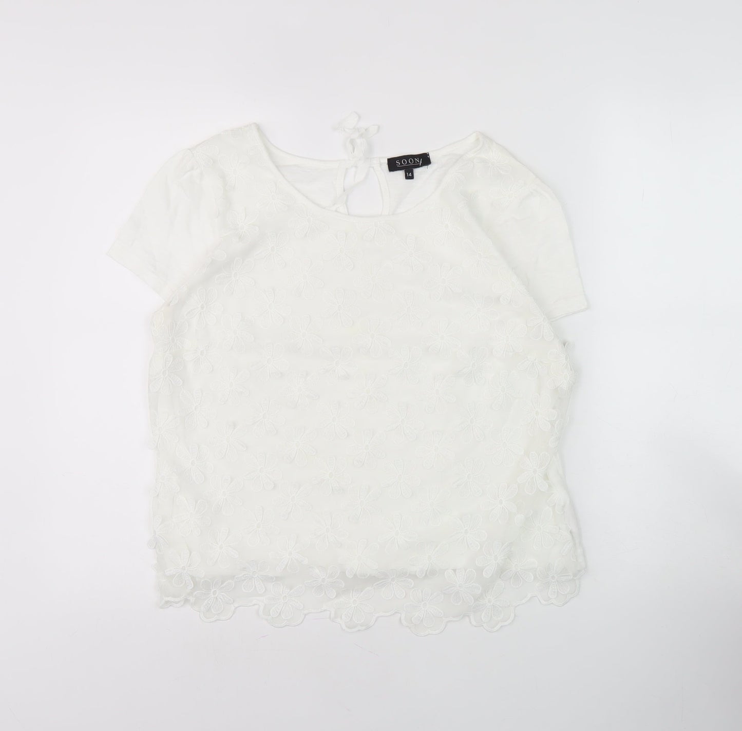 Womens UK Size 14 Soon White Basic Blouse